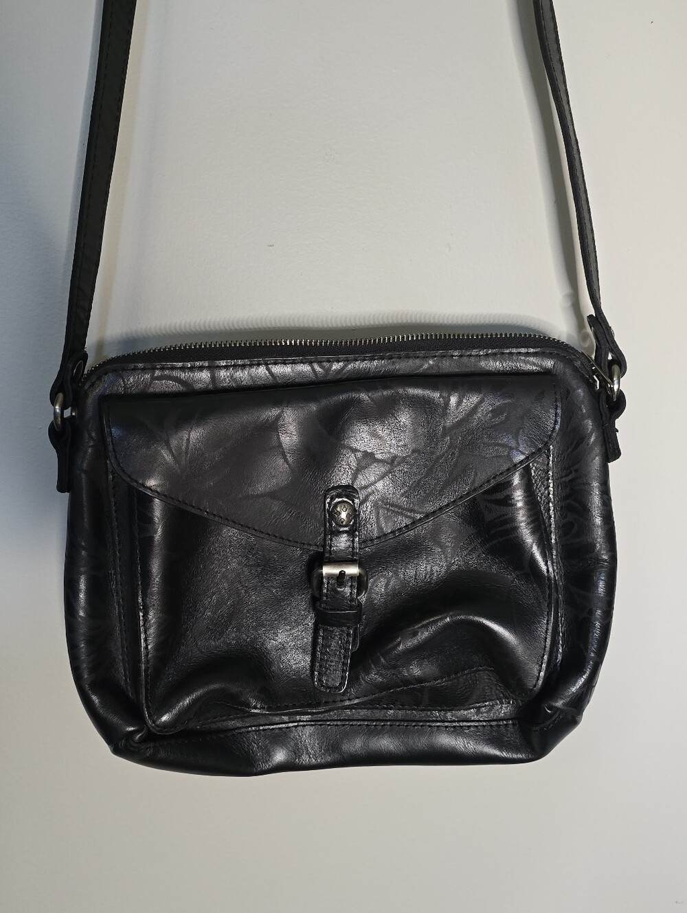 Patricia Nash Avellino Black Leather Crossbody Bag